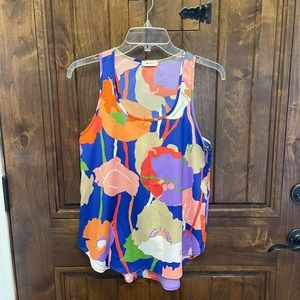 Ladies Everly multicolored floral tank, size S